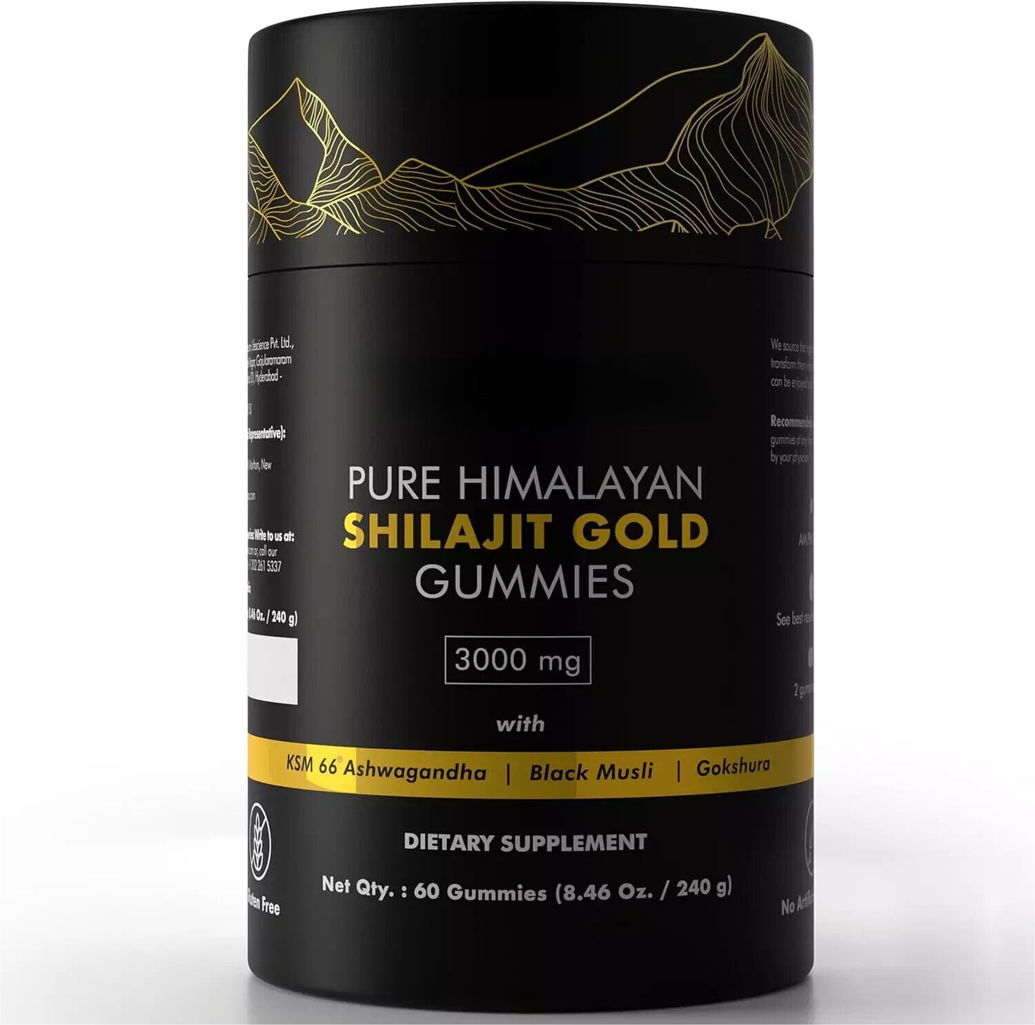Pure Himalayan Shilajit Gummies Immune Support with Ashwagandha,Chaga Mushroom