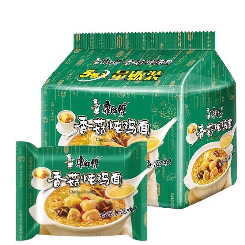 101g*5bags Kangshifu Classic Mushroom Stewed Chicken Instant Noodles 康师傅香菇炖鸡方便面