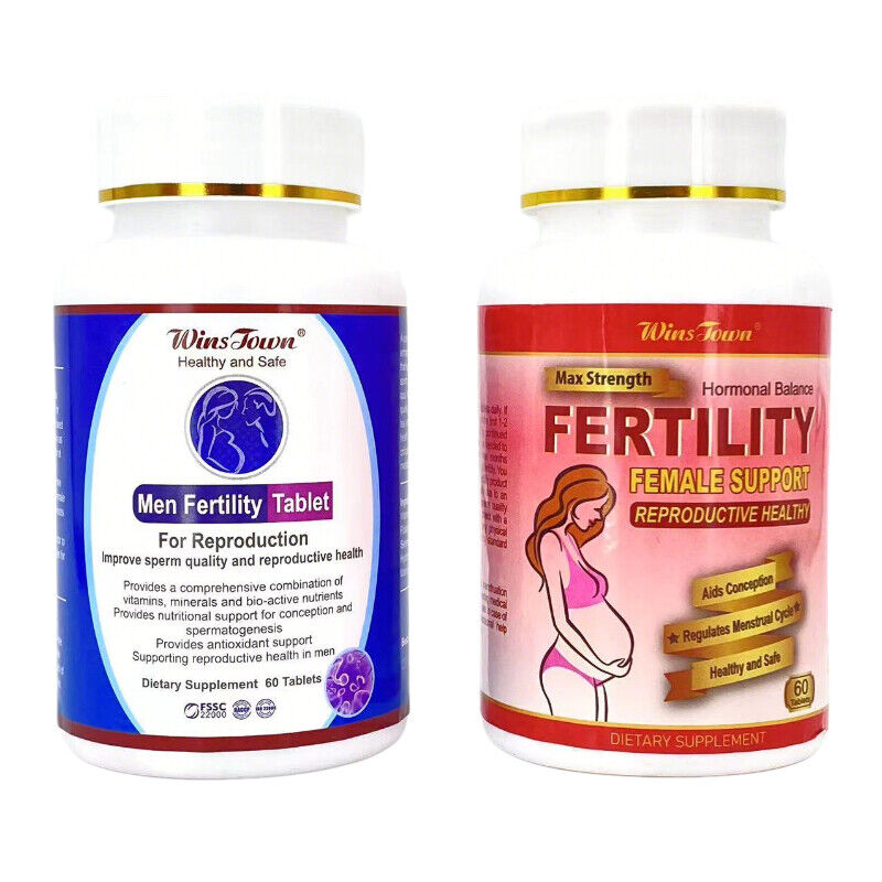 2 bottles of Men Fertility Tablets + Women Health Fertility Tablets Supplements