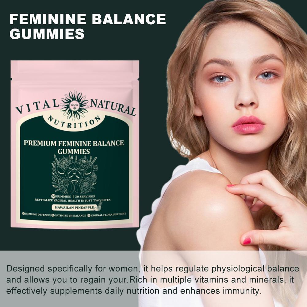 60Pcs Vital Source Feminine Balance Gummies,Support Women's Health&Wellness-Best