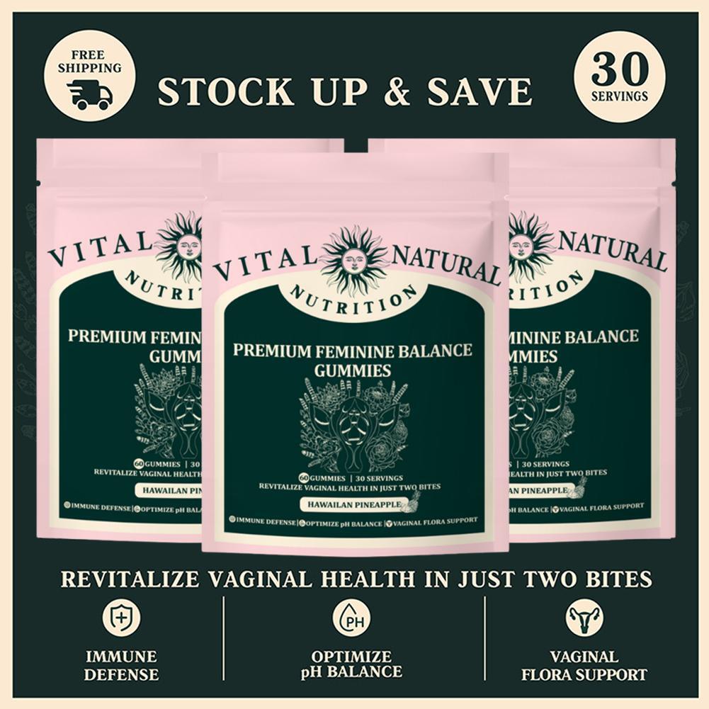 60Pcs Vital Source Feminine Balance Gummies,Support Women's Health&Wellness-Best