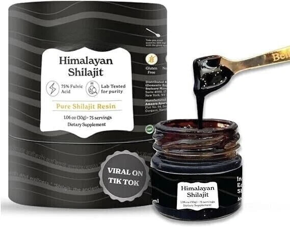 30gHimalayan Shilajit,Soft Resin,Organic,Extremely Potent,Fulvic Acid