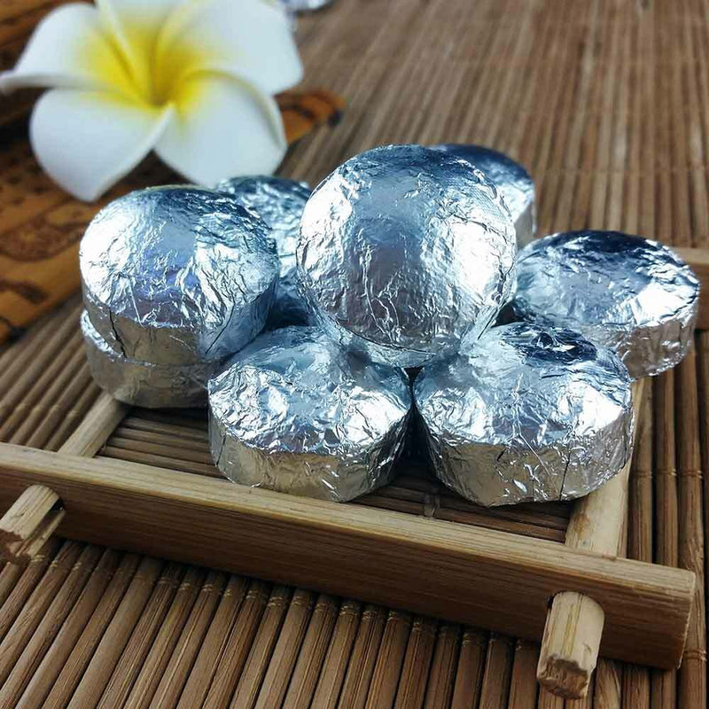 /Yr Mini Shen Puerh Silver Tin Foil Packing Tuocha Raw Puer Tea 75g