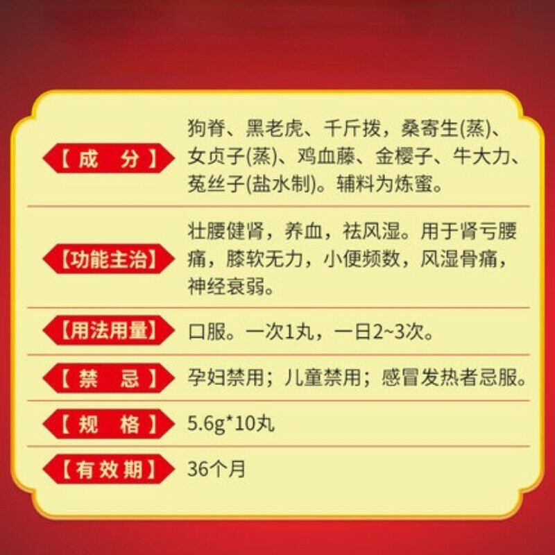 5.6g*10 Zhuang Yao Jian Shen Wan 壮腰健肾丸