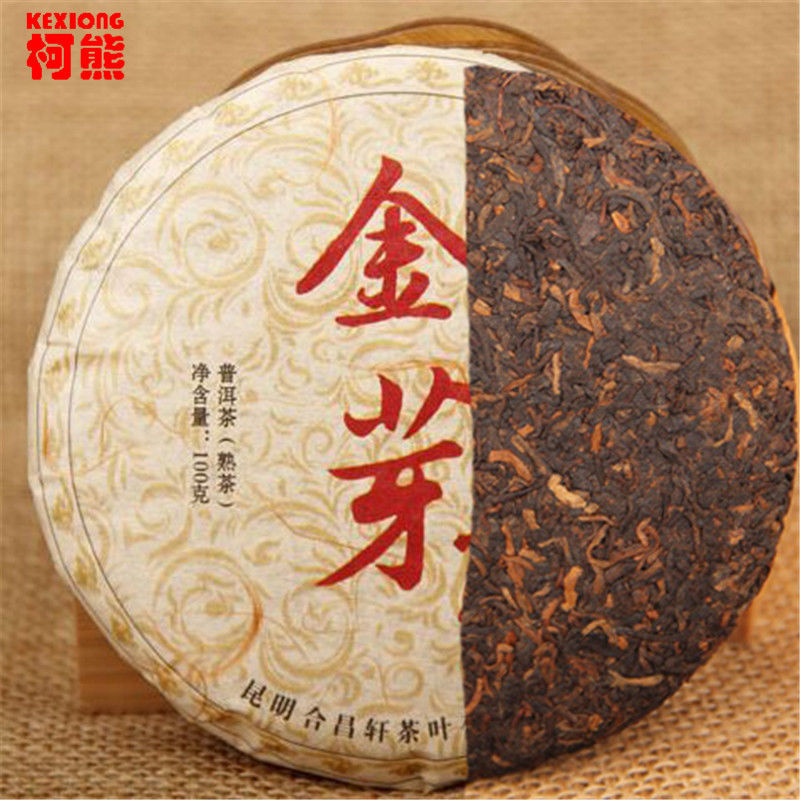 100g China Puer Tea Cooked Tea Pu-erh Shoots Golden Healthy Puerh Tea Green Food