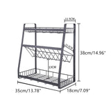 3 Layers Metal Multifunction Storage Rack Holder Kitchen Tool Organizer Seasoning Bottles Stand Shelf Dish Bowl Drain Rack