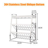 3 Layers Kitchen Spice Rack 304 Stainless Steel Countertop Spice Jars Bottle Shelf Kitchen Organizer Shelf Storage Holder Black