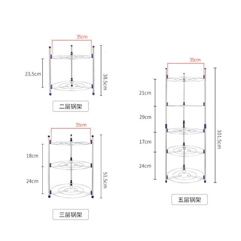 5-Layers Kitchen/Bathroom Shelf Portable Space Saving Basin Pot Combinatorial Storage Racks Durable Sundry Organizer Holders