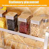 3 Layers Kitchen Spice Rack 304 Stainless Steel Countertop Spice Jars Bottle Shelf Kitchen Organizer Shelf Storage Holder Black