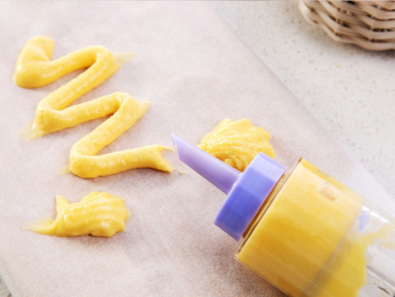 1 Pcs Plastic 8 Cake Nozzles Icing Syringe Mold Cake Decorating Piping Cream Syringe Tips Set Tool Cake Decoration Baking Set