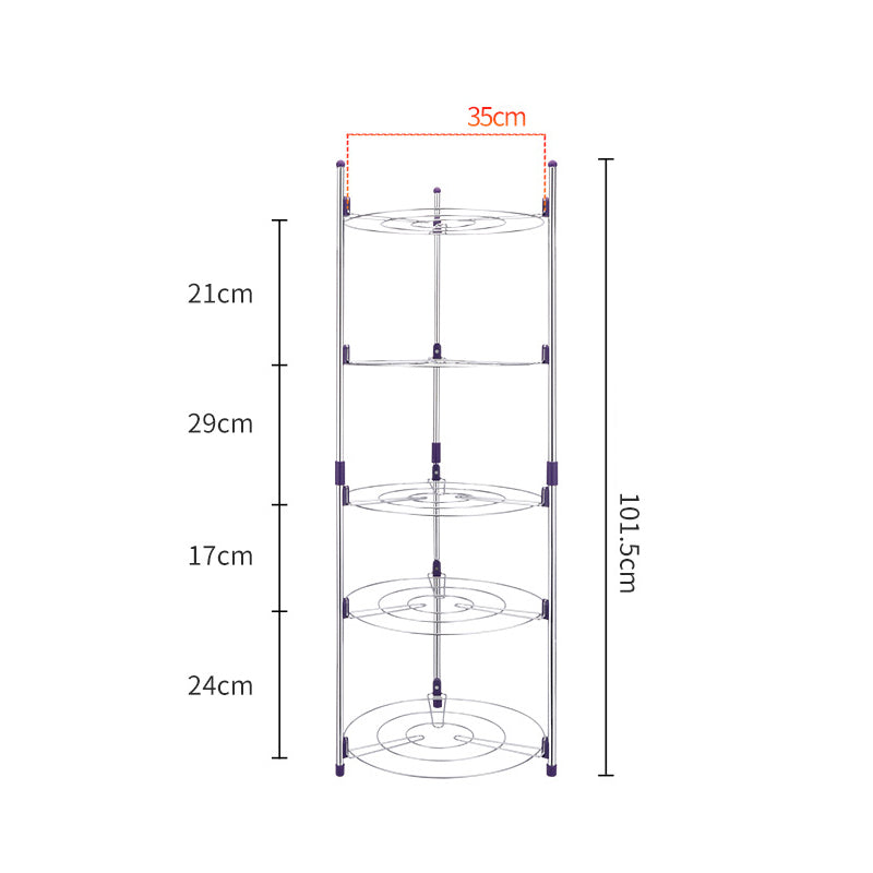 5-Layers Kitchen/Bathroom Shelf Portable Space Saving Basin Pot Combinatorial Storage Racks Durable Sundry Organizer Holders
