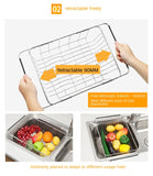 Stainless Steel Vegetables Drain Rack Adjustable Sink Fruit Storage Holder Dish Home Organizer Drying  Kitchen Functional Basket