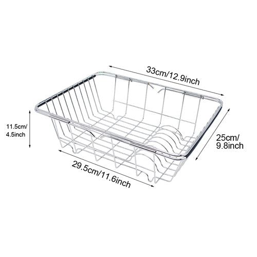 Stainless Steel Vegetables Drain Rack Adjustable Sink Fruit Storage Holder Dish Home Organizer Drying  Kitchen Functional Basket