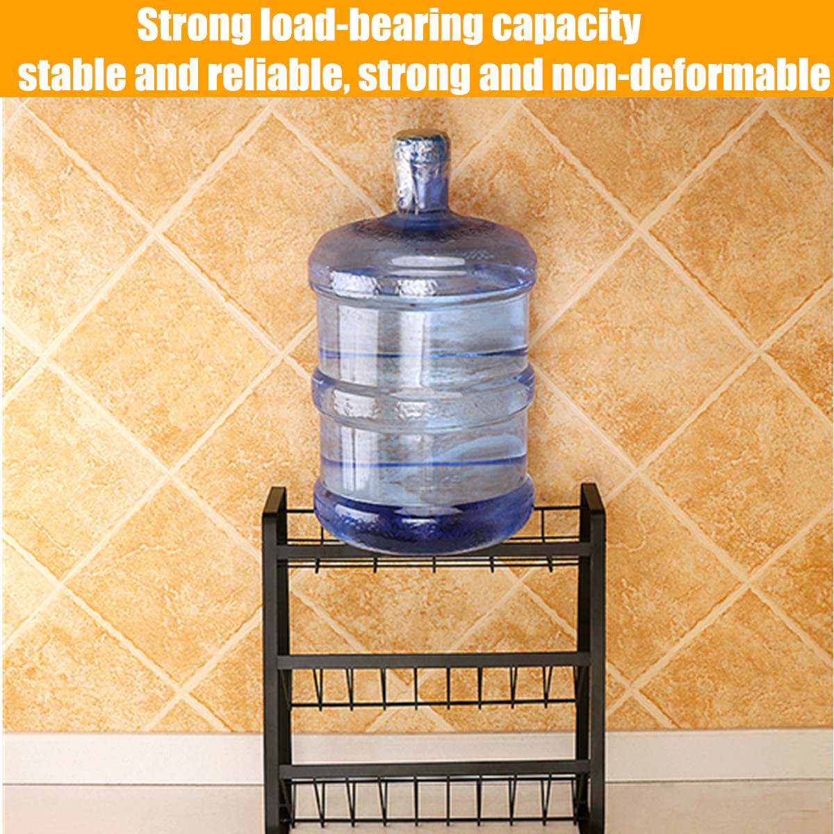 3 Layers Kitchen Spice Rack 304 Stainless Steel Countertop Spice Jars Bottle Shelf Kitchen Organizer Shelf Storage Holder Black