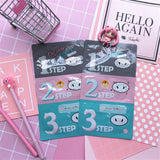 1 PC. Facial Skin Care Head Massage Clean Blackheads Remove Beauticians Pig Nose Acne Mask Stickers 3 Step Kit Black
