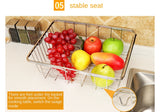 Stainless Steel Vegetables Drain Rack Adjustable Sink Fruit Storage Holder Dish Home Organizer Drying  Kitchen Functional Basket