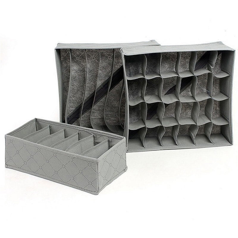 1 pc Underwear Bra Organizer Storage Box 3 sizes grey Drawer Closet Organizers Boxes For Underwear Scarf Socks Organiser
