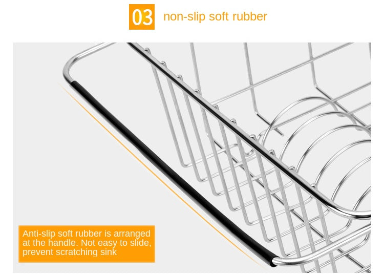 Stainless Steel Vegetables Drain Rack Adjustable Sink Fruit Storage Holder Dish Home Organizer Drying  Kitchen Functional Basket