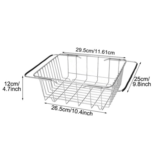 Stainless Steel Vegetables Drain Rack Adjustable Sink Fruit Storage Holder Dish Home Organizer Drying  Kitchen Functional Basket