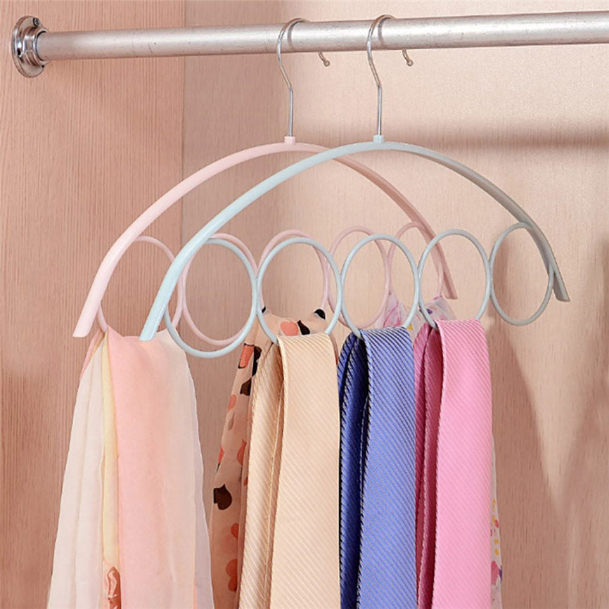 Shawl Scarf Hanger Belt Tie 5 Ring Rack Organizer Holder Hook Display Hanger 41*23cm Dropshipping Aug#1