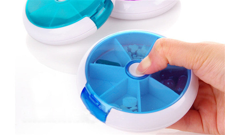 New 7 Slots button rotary Pill Cases Jewelry candy box Storage Box Vitamin Medicine Pill Box Storage Case Container