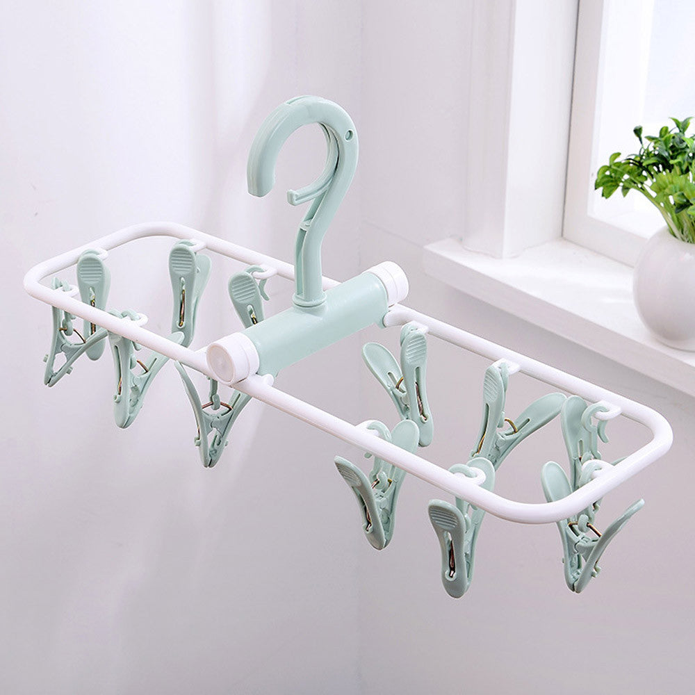 12 Clip Folding Drying Rack Underwear Socks Clip Multi-functional Clothes Rack Hot Sale High Quality New Patterns