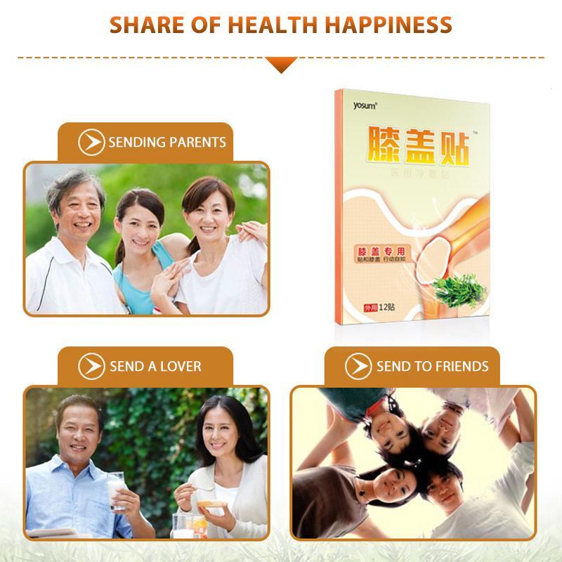 12pcs Chinese Herbal Plaster Medical Moxa Knee Patch Joint Pain Relieving Muscle Body Rheumatoid Arthritis Pain Relief Care