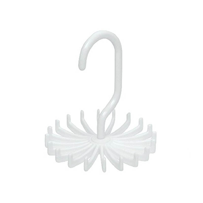 Neck Tie Holder Space Saving Multifunction 1 PC Plastic 20 Hooks 360 Degree Rotating Belt Rack Neck Tie Hanger