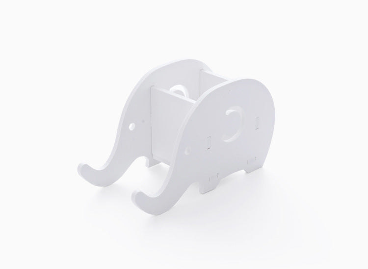 Home Office Desktop Elephant Wood Box Sundries Organizer Stationery Pencil Holder Phone Holder Pen Bracket Stand Storage Rack