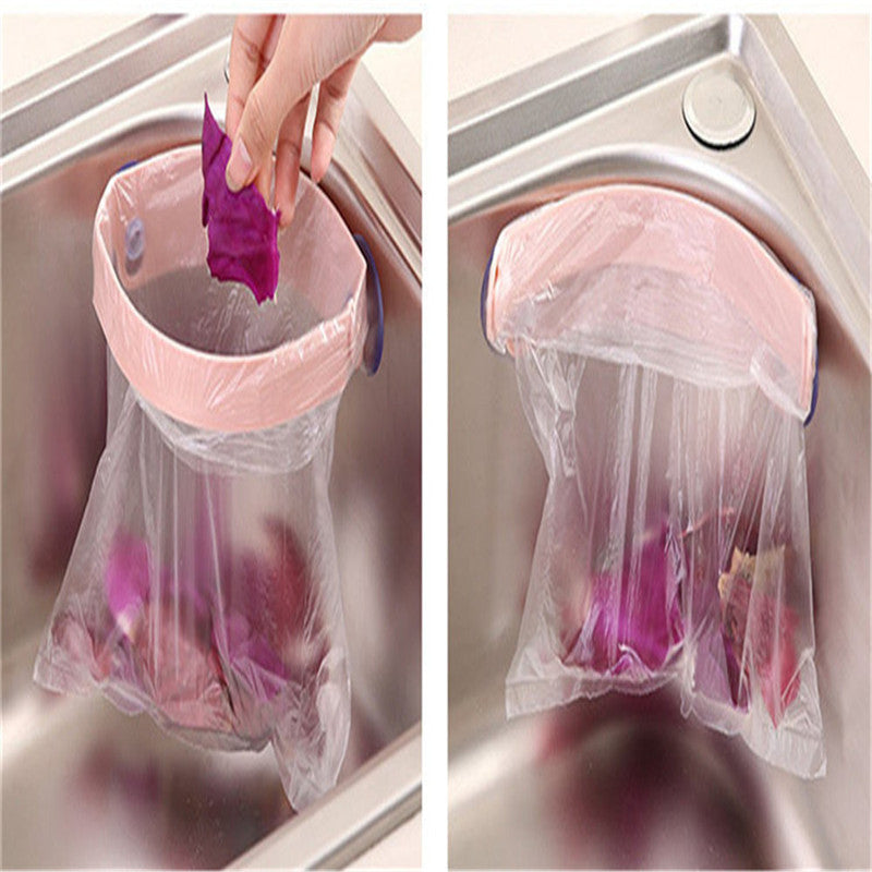 Hot Sale Creative Power Suction Cup Garbage Bag Kitchen Clip Garbage Storage Rack kitchen accessories organizer Dropshipping
