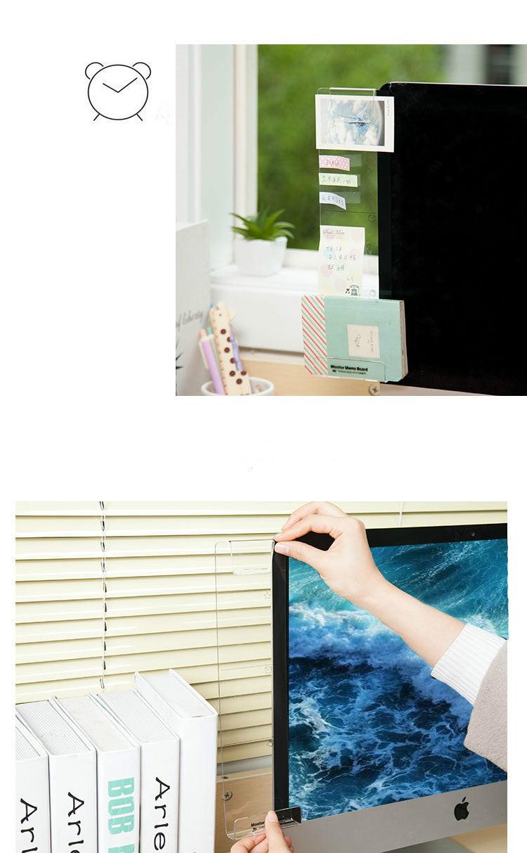 New Computer Display Screen Sticker Acrylic Adhesive Sticky Notes with Charging Hole Phone Holder Bookmark Notes Message Board