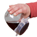 6pcs/set Silicone Lids Durable Reusable Food Save Cover Heat Resisting Fits All Sizes and Shapes of Containers