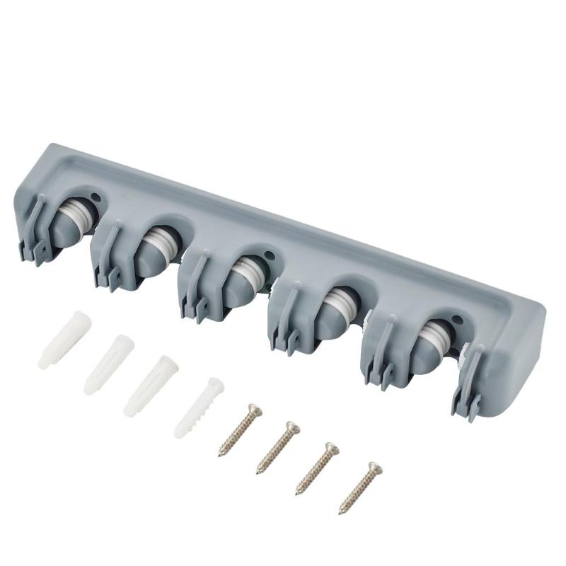 Kitchen Organizer Mop Holder 5/4/3 Position Brush Broom Hanger Storage Rack Household Mop Brush Hanger Kitchen Gadgets