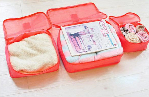 Travel Storage Bag Set  6 PCS For Clothes Tidy Organizer Pouch Suitcase Handbag Home Closet Divider Drawer Organiser
