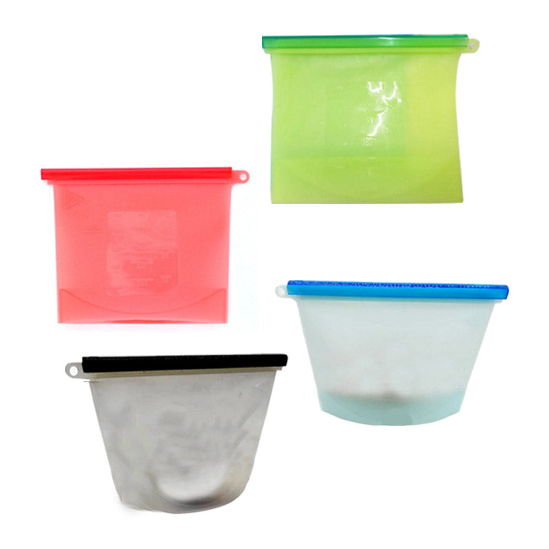 Reusable Silicone Vacuum Seal Food Fresh Bag Fruit Meat Milk Storage Containers Refrigerator Bag Kitchen Organizer
