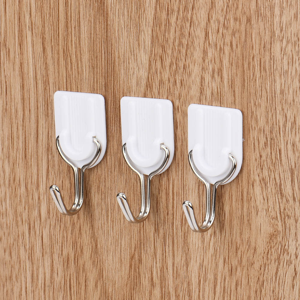 6PCS Strong Adhesive Hook Wall Door Sticky Hanger Holder Kitchen Bathroom White hangers for clothes
