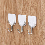 6PCS Strong Adhesive Hook Wall Door Sticky Hanger Holder Kitchen Bathroom White hangers for clothes