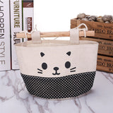 Retro Style and Water Proof Design New Cotton Cartoon Cat Hanging Storage Bag