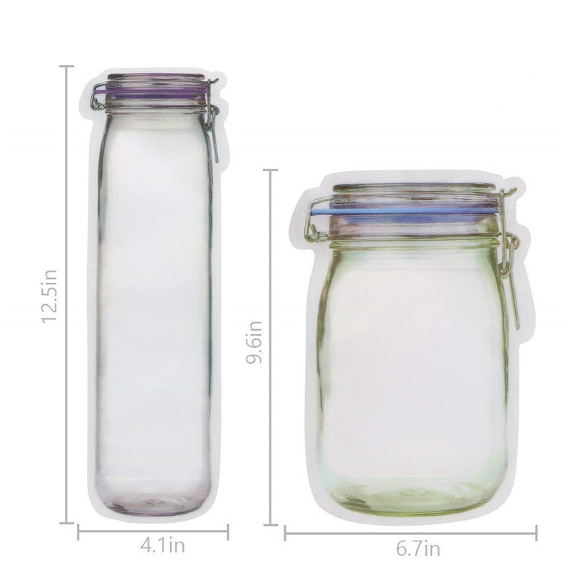 Bottle shape storage Clear Bag Plastic Baggy Grip Self Seal Resealable Reclosable Zip Lock Bag For Home Sundries Storages