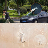 6pcs Transparent Strong Self Adhesive Door Wall Hangers Towel Mop Handbag Holder Hooks For Hanging Kitchen Bathroom Accessories