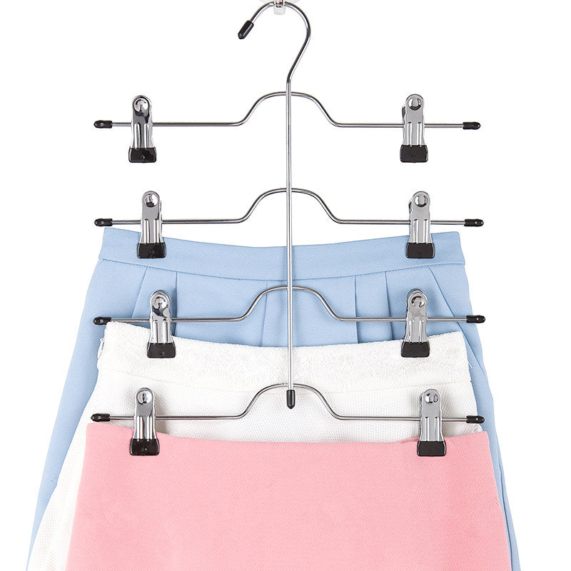 1 PC 32.5*36 cm 4-layer Pants Rack Trousers Skirt Jeans Socks Hanger Drying Rack 8 Clips Wardrobe Space Saving Storage Organizer