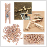 100pcs 2.5CM Hot Sale Mini Natural Wooden Clothes Photo Paper Peg Pin Clothespin Craft Clips School Office Stationery