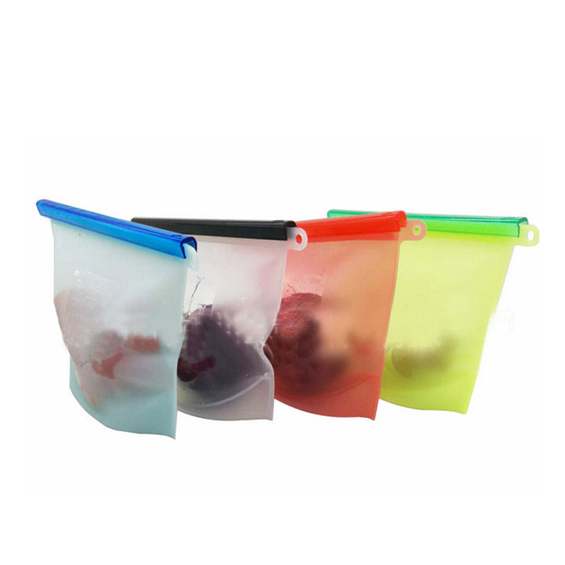 Reusable Silicone Vacuum Seal Food Fresh Bag Fruit Meat Milk Storage Containers Refrigerator Bag Kitchen Organizer