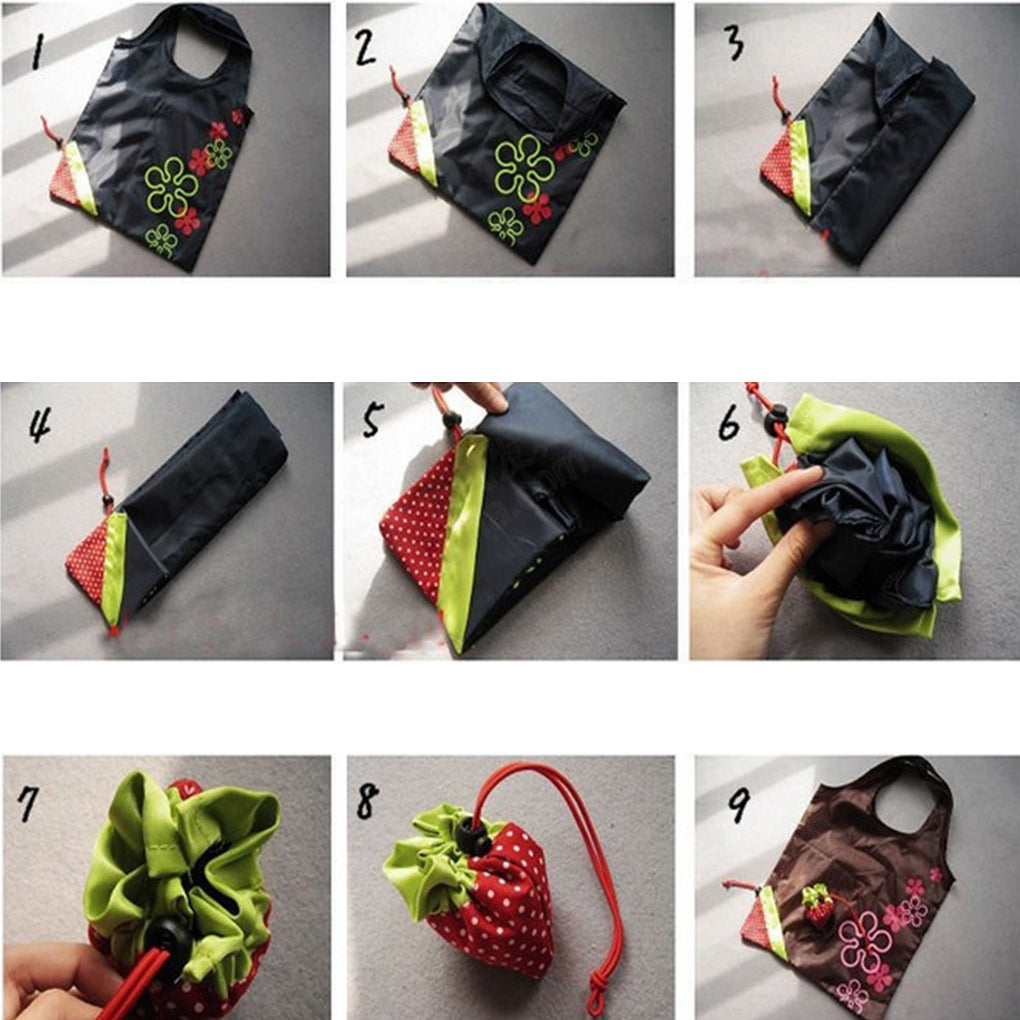 Strawberry Folding Reusable Storage Bag Recycling Use Shopping Bag