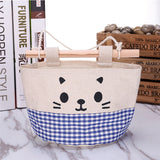 Retro Style and Water Proof Design New Cotton Cartoon Cat Hanging Storage Bag