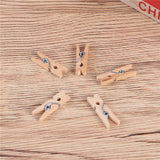 100pcs 2.5CM Hot Sale Mini Natural Wooden Clothes Photo Paper Peg Pin Clothespin Craft Clips School Office Stationery