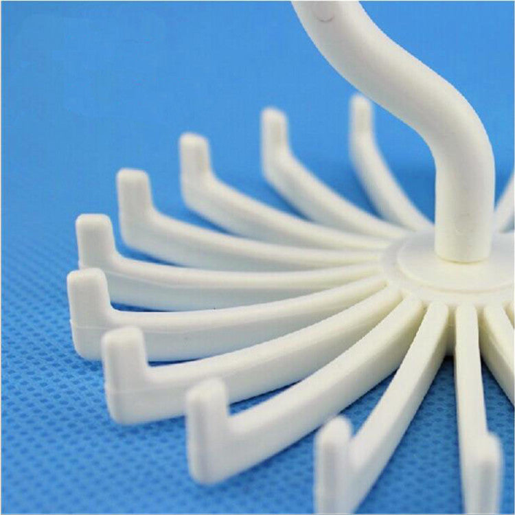 Neck Tie Holder Space Saving Multifunction 1 PC Plastic 20 Hooks 360 Degree Rotating Belt Rack Neck Tie Hanger