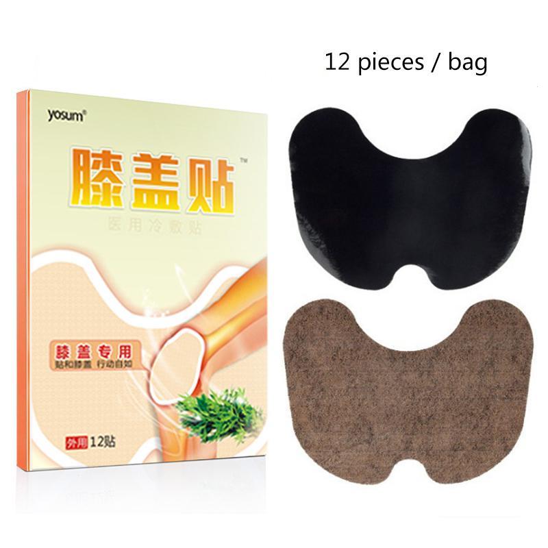 12pcs Chinese Herbal Plaster Medical Moxa Knee Patch Joint Pain Relieving Muscle Body Rheumatoid Arthritis Pain Relief Care