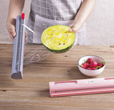 Magic ABS Good Useful Fruit Food Fresh Keeping Plastic Cling Wrap Dispenser Preservative Film Cutter Kitchen Tool Accessories