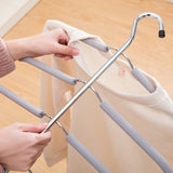 Multilayer Fish Bone Shape Stainless Steel Clothing Storage Racks Clothes Hanger Storage Holder Wardrobe Laundry Drying Rack
